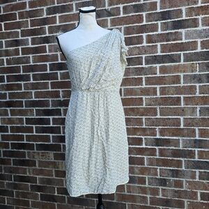 M M Couture One-Shoulder Patterned Dress